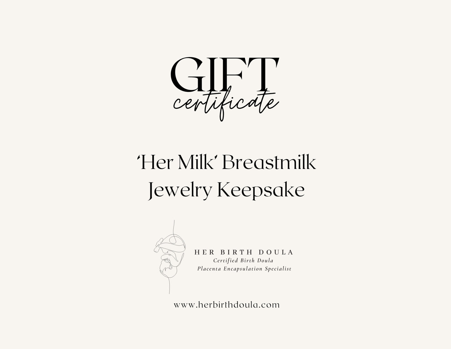 'Her Milk' Breastmilk Jewelry Keepsake